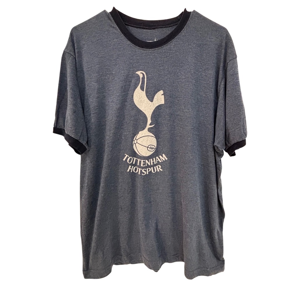 Tottenham Hotspur Mens XL Ringer T-Shirt Navy Blue Fifth Sun Premier League FC